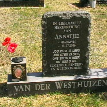 WESTHUIZEN Annatjie, van der 1944-2006