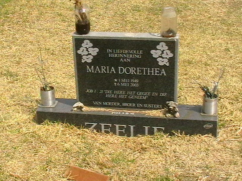 ZEELIE Maria Dorethea 1949-2003