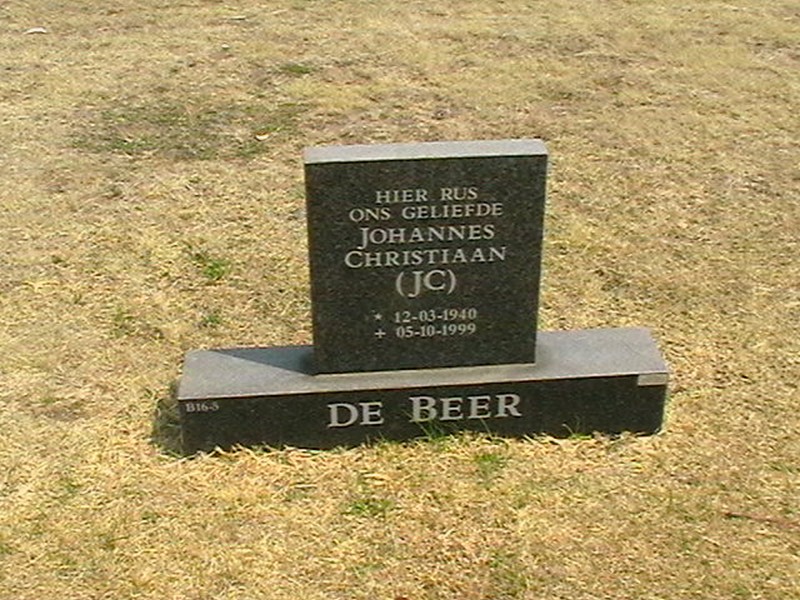 BEER  Johannes Christiaan, de 1940-1999