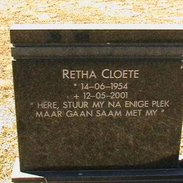 CLOETE Retha 1954-2001