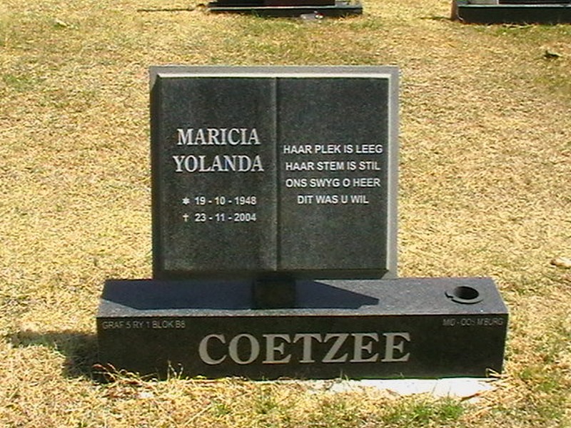 COETZEE Maricia Yolanda 1948-2004