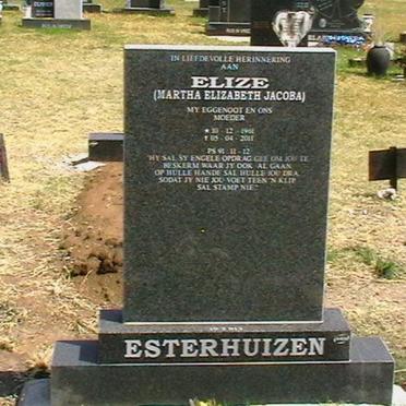 ESTERHUIZEN Martha Elizabeth Jacoba 1952-2011