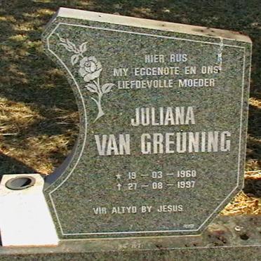GREUNING Juliana, van 1966-1997