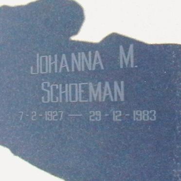 SCHOEMAN Johanna M. 1927-1983