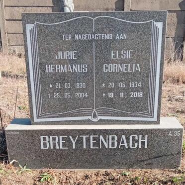 BREYTENBACH Jurie Hermanus 1930-2004 & Elsie Cornelia 1934-2018