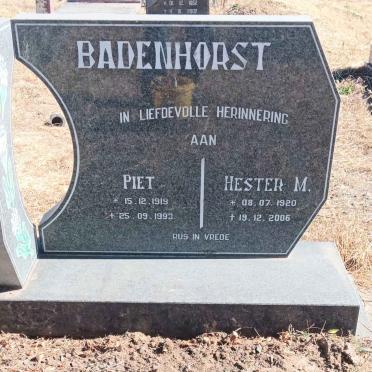 BADENHORST Piet 1919-1993 & Hester M. 1920-2006