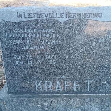 KRAFFT Franscina Susanna nee BLIGNAUT 1879-1961