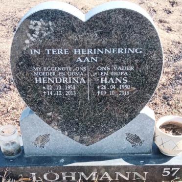 LOHMANN Hans 1950-2018 & Hendrina 1954-2013