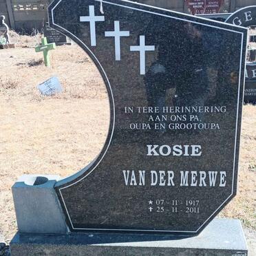MERWE Kosie, van der 1917-2011