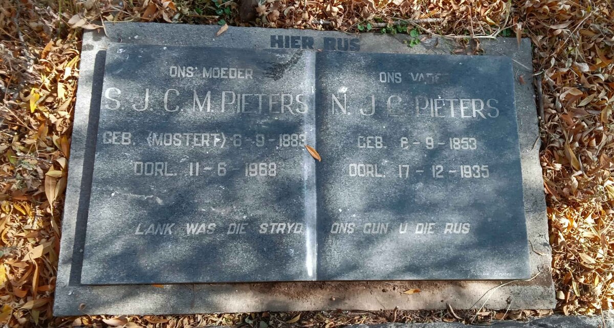 PIETERS N.J.C 1853-1935 & S.J.M. MOSTERT 1883-1968