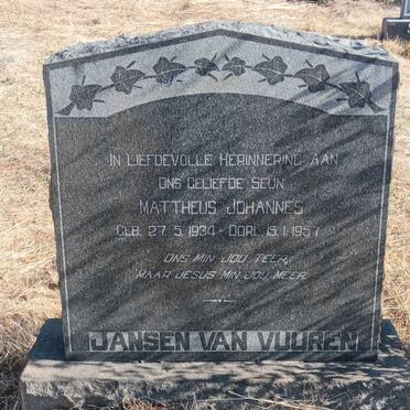 VUUREN Mattheus Johannes, Jansen van 1934-1957