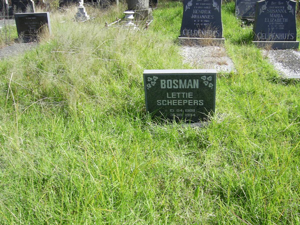 BOSMAN Lettie nee SCHEEPERS 1908-1994