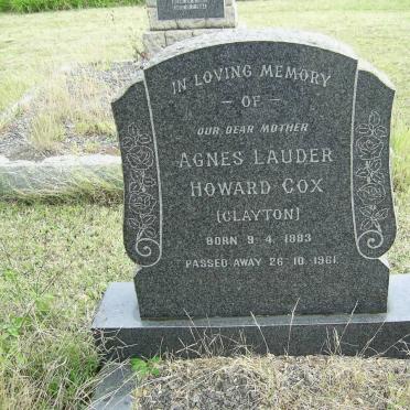 COX Agnes Lauder Howard nee CLAYTON 1883-1961