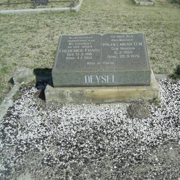 DEYSEL Frederick Frans 1881-1955 &amp; Wilhelmina D.M. 1883-1975