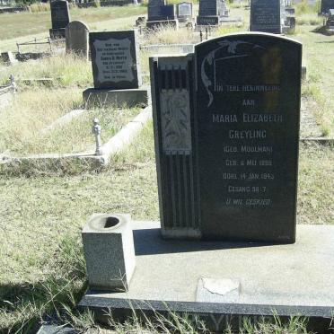 GREYLING Maria Elizabeth nee MOOLMAN 1898-1943