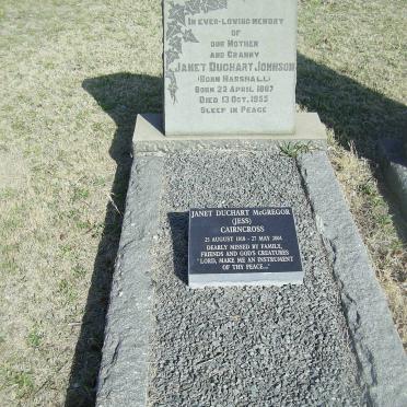 JOHNSON Janet Duchart nee MARSHALL 1887-1955