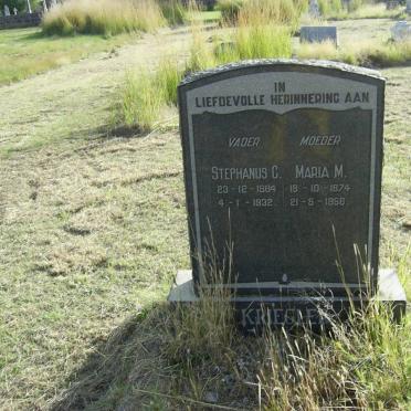 KRIEGLER Stephanus C. 1884-1932 &amp; Maria M. 1874-1958