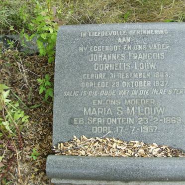 LOUW Johannes Francois Cornelis 1863-1937 &amp; Maria S.M. SERFONTEIN 1869-1957
