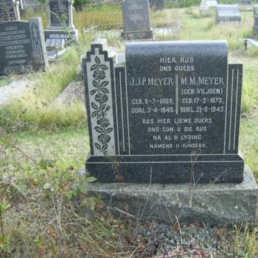 MEYER J.J.P. 1869-1945 &amp; M.M. VILJOEN 1873-1943