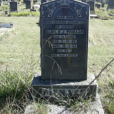 PIENAAR Elsie S.J. nee DE LANGE 1886-1942