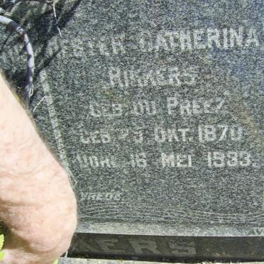 RIKKERS Hester Catherina nee DU PREEZ 1870-1933