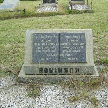 ROBINSON Philippus J. 1872-1938 &amp; Anna M. BRITS 1877-1957