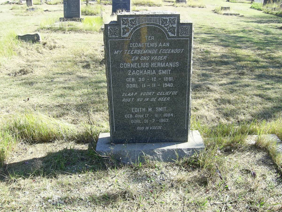 SMIT Cornelius Hermanus Zacharia 1881-1940 &amp; Edith M. ROUX 1884-1963