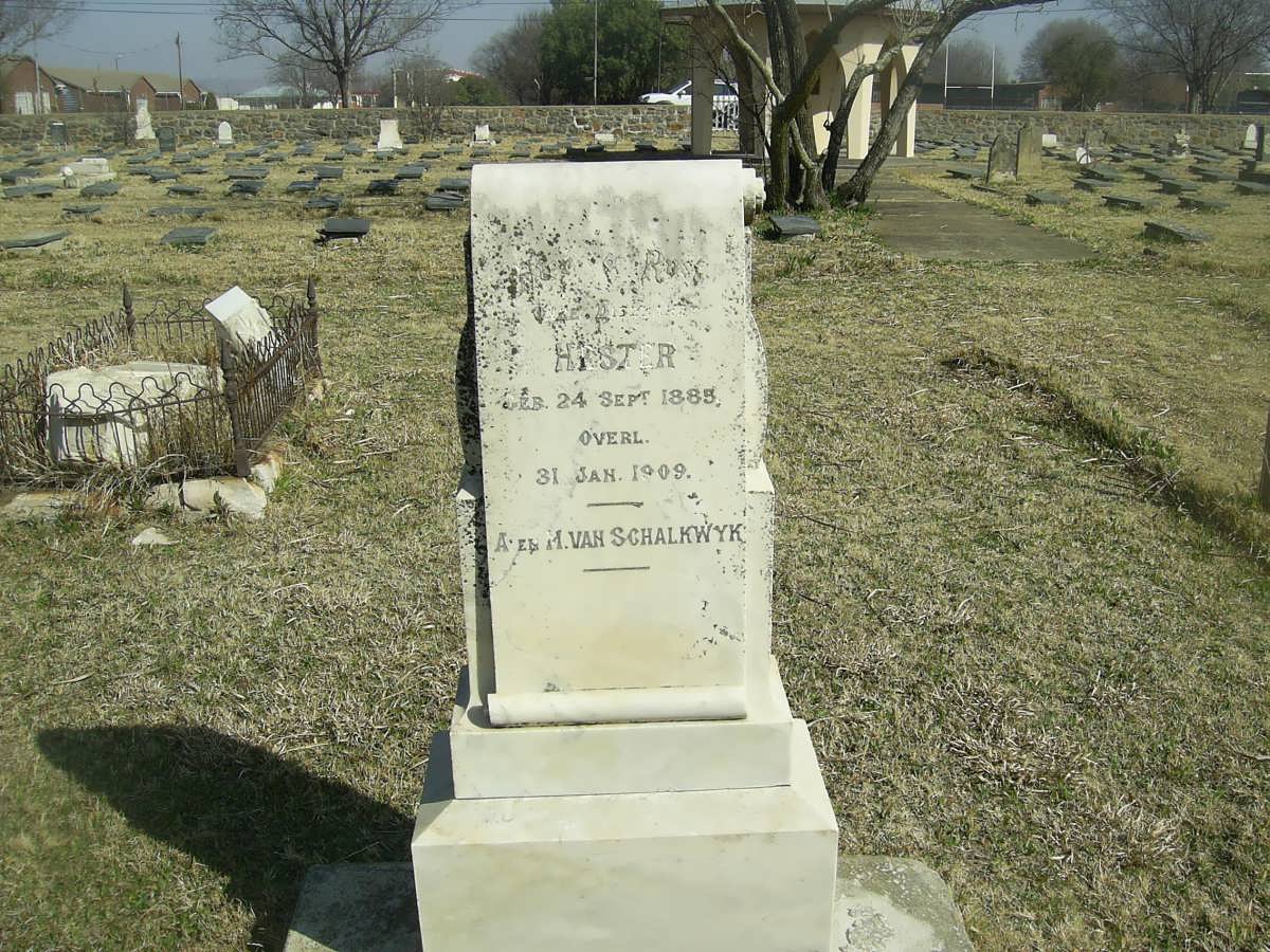 SCHALKWYK, van Hester 1885-1909