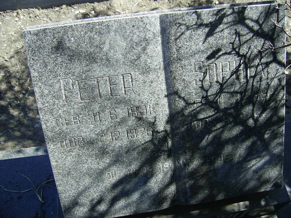 SPUY Peter, van der 1891-1976 &amp; Sophia 1892-