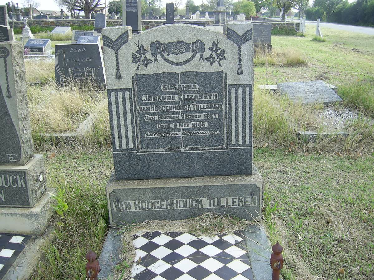 TULLEKEN Susanna Johanna Elizabeth, VAN HOOGENHOUCK formerly GREY nee BOSMAN -1945