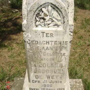 WET Nicolaas Jacobus, de 1860-1913