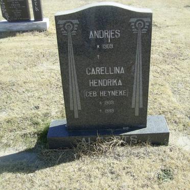 ALBERTS Andries 1909-  &amp; Carellina Hendrika HEYNEKE 1909-1989