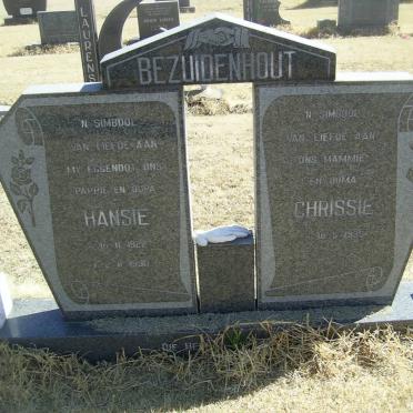 BEZUIDENHOUT Hansie 1922-1990 &amp; Chrissie 1935-