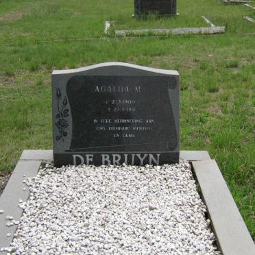 BRUYN Agatha M., de 1900-195?