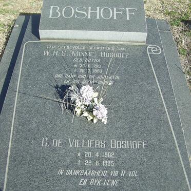 BOSHOFF C. de Villiers 1902-1995 & W.H.S. BOTHA 1919-1993