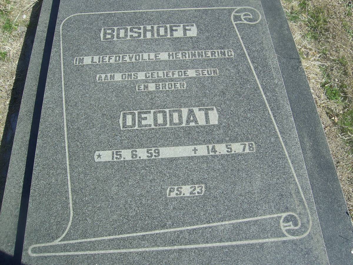 BOSHOFF Deodat 1959-1978