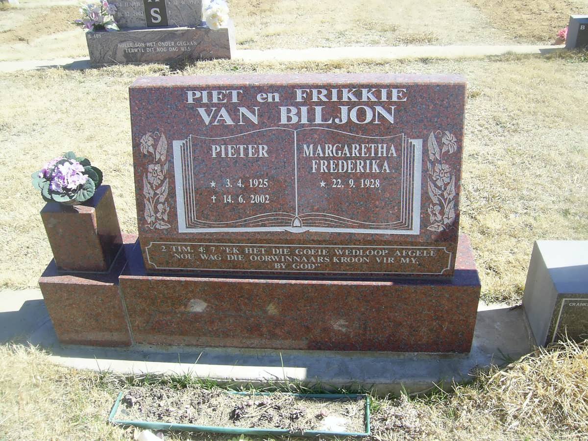 BILJON Pieter, van 1925-2002 &amp; Margaretha Frederika 1928