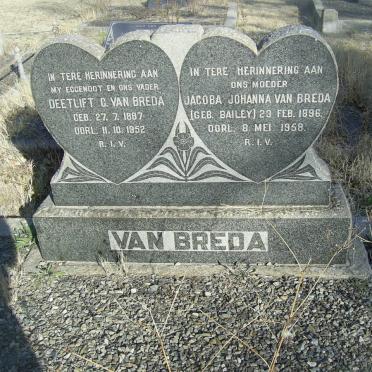 BREDA Deetlift C., van 1887-1952 &amp; Jacoba Johanna BAILEY 1896-1958