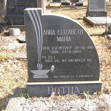 BOTHA Anna Elizabeth Maria nee V.D. HEEVER 1891-1969