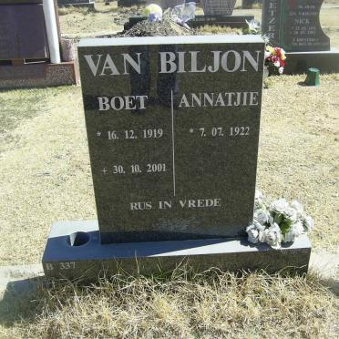 BILJON Boet, van 1919-2001 &amp; Annatjie 1922-