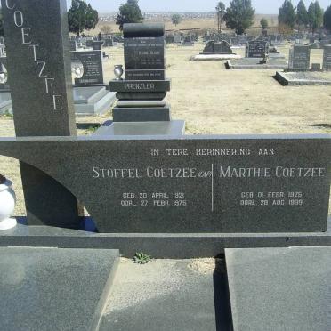 COETZEE Stoffel 1921-1975 &amp; Marthie 1925-1999