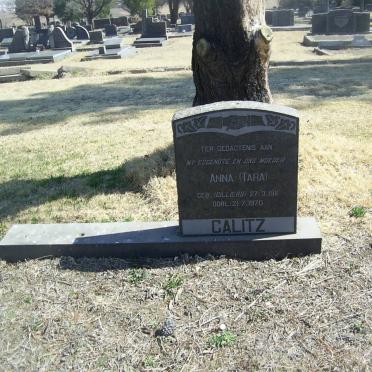 CALITZ Anna nee CILLIERS 1911-1970