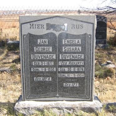 DUVENAGE Jan George 1877-1950 &amp; Engela Susara RIEKERT 1876-1954