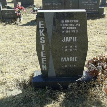EKSTEEN Japie 1940-1995 &amp; Marie 1943-