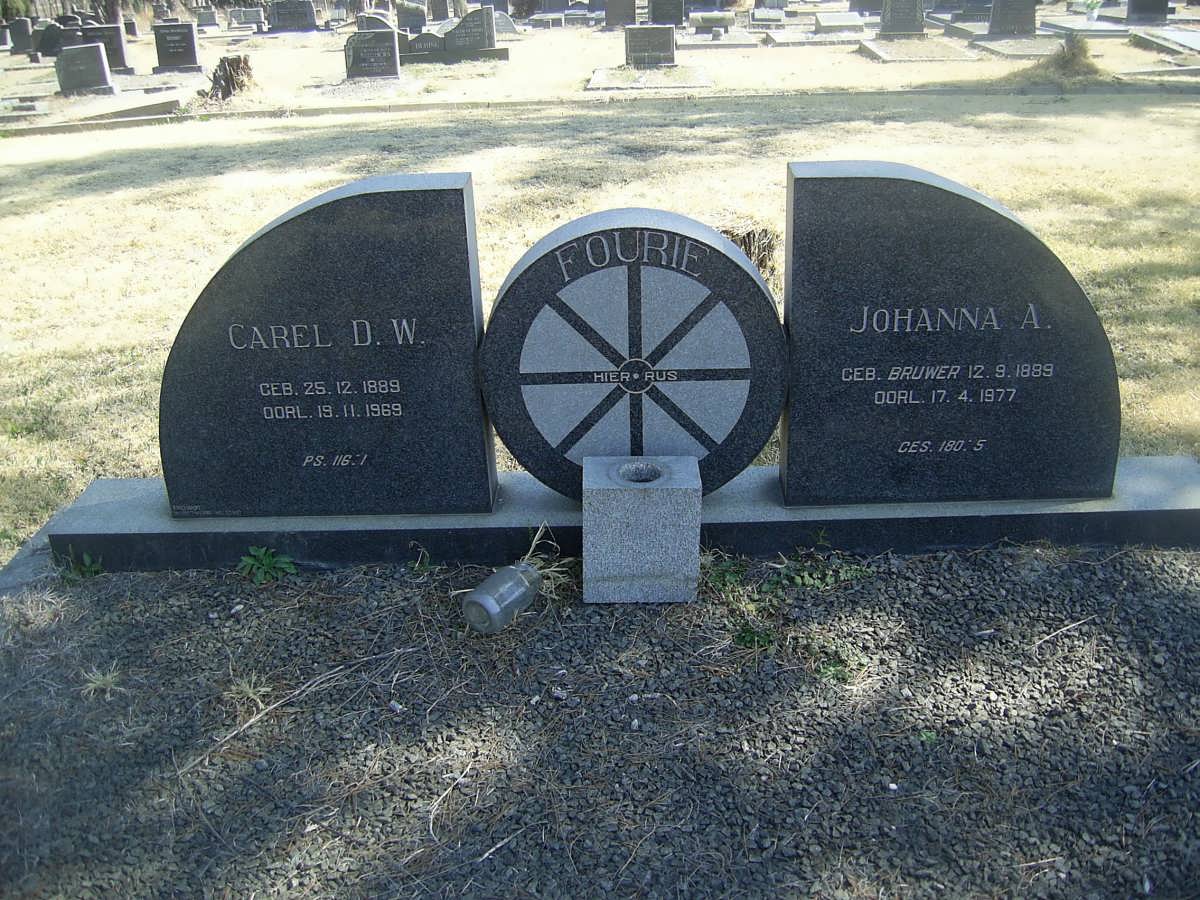 FOURIE Carel D.W. 1889-1969 &amp; Johanna A. BRUWER 1889-1977