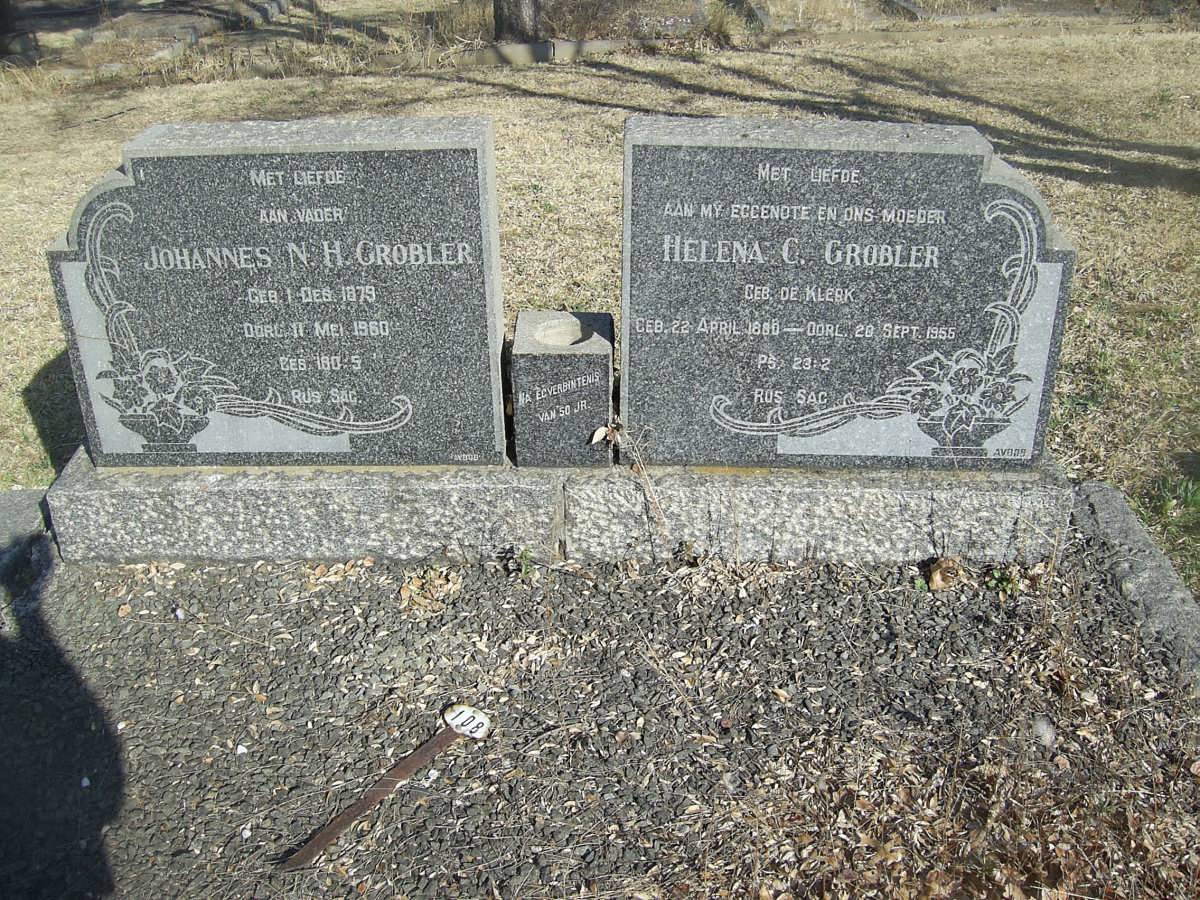 GROBLER Johannes N.H. 1879-1960 &amp; Helena C. DE KLERK 1880-1955