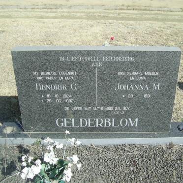 GELDERBLOM Hendrik C. 1924-1992 &amp; Johanna M. 1931-