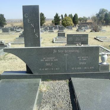GENIS Dolf 1907-1977 &amp; Anna 1909-1978