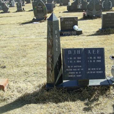 GRAAN D.J.H., van 1947-1994 &amp; A.E.F. 1950-2000