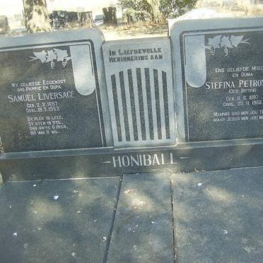 HONIBALL Samuel Liversage 1897-1957 &amp; Stefina Petronella BOTHA 1897-1969